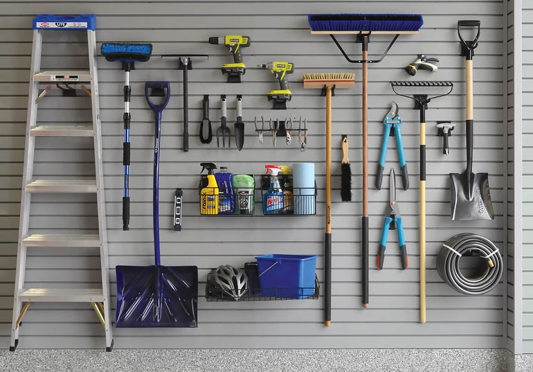 garage slatwall panel wall storage in garage